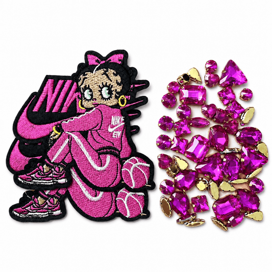 Pink Sport Girl DIY Starter Patches Kit