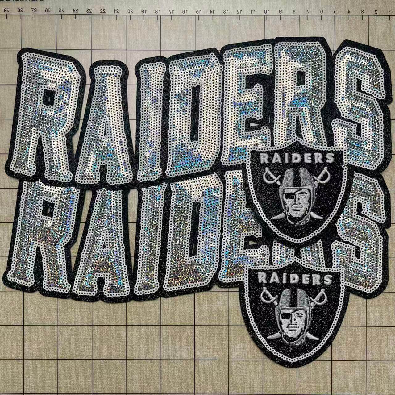 Iron-on patches- 26-28cm sequin patches football team names*2 pcs
