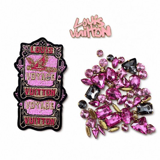 Pink Vintage Label DIY Starter Patches Kit