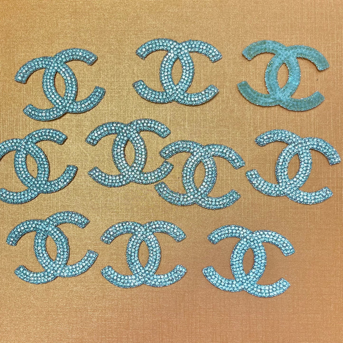 Iron-on Bling Patches-silver*10 pcs