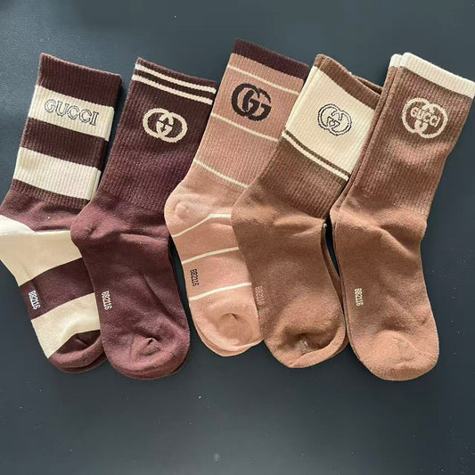 Brown G Crew Socks 5-Pack