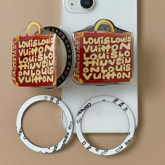 Magnet Phone Case Hand Grip - brown purse