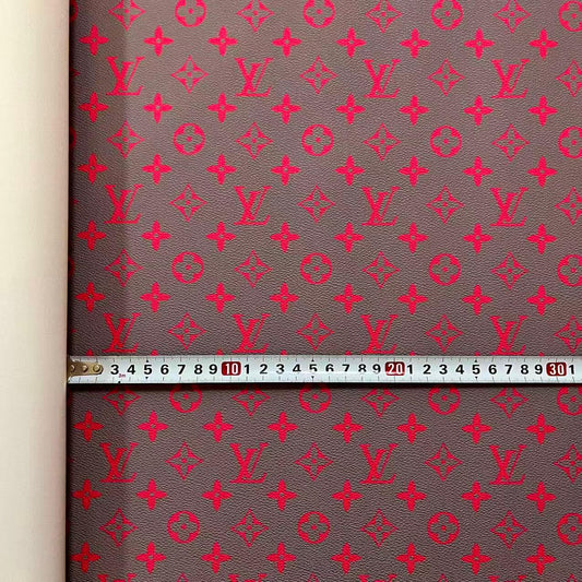 DIY fabric- grey&neon pink L faux leather 40*50cm (Approx. 16" × 20")
