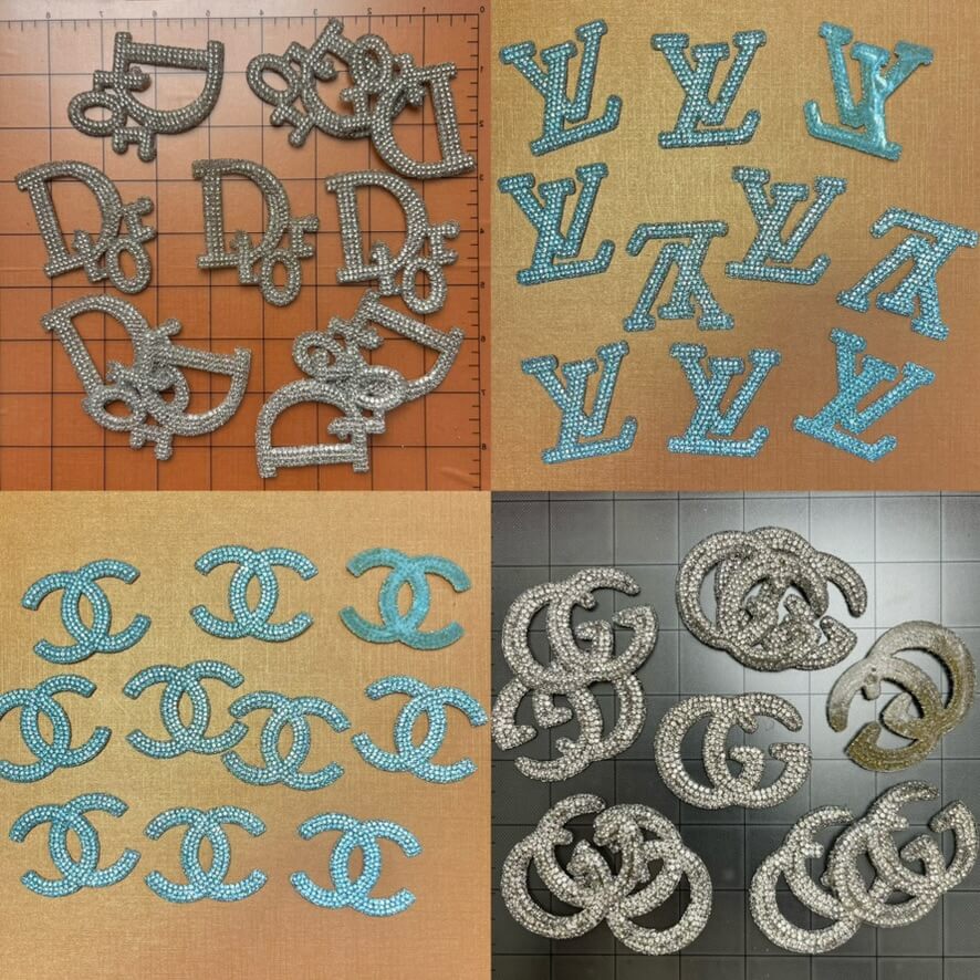 Iron-on Bling Patches-silver*10 pcs