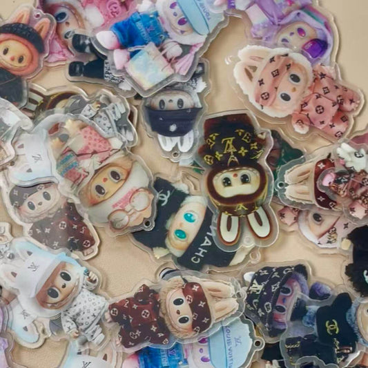8cm DIY Acrylics - drilled chic labub for keychain bag charm