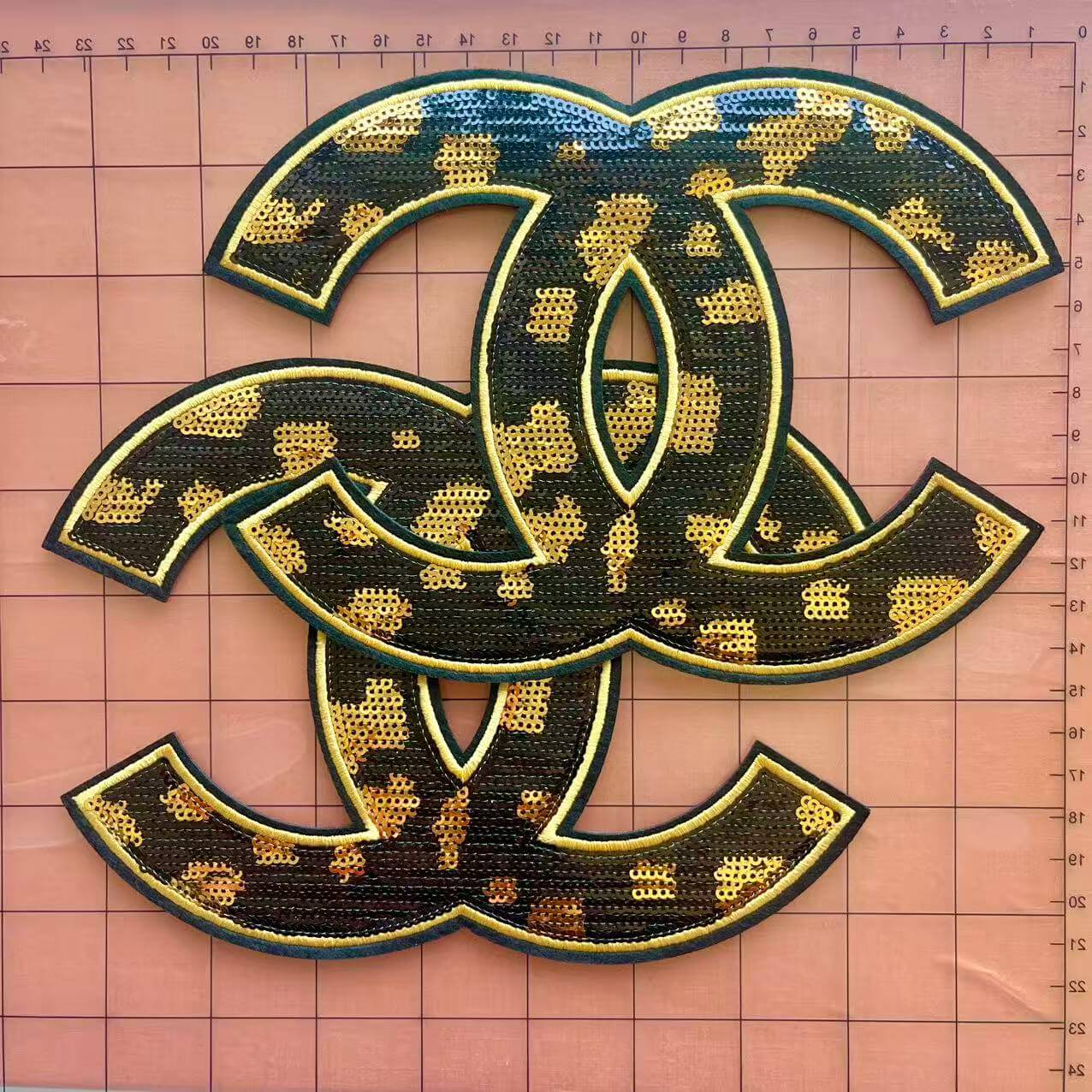 Iron-on Patches- cheetah sequin*2 pcs