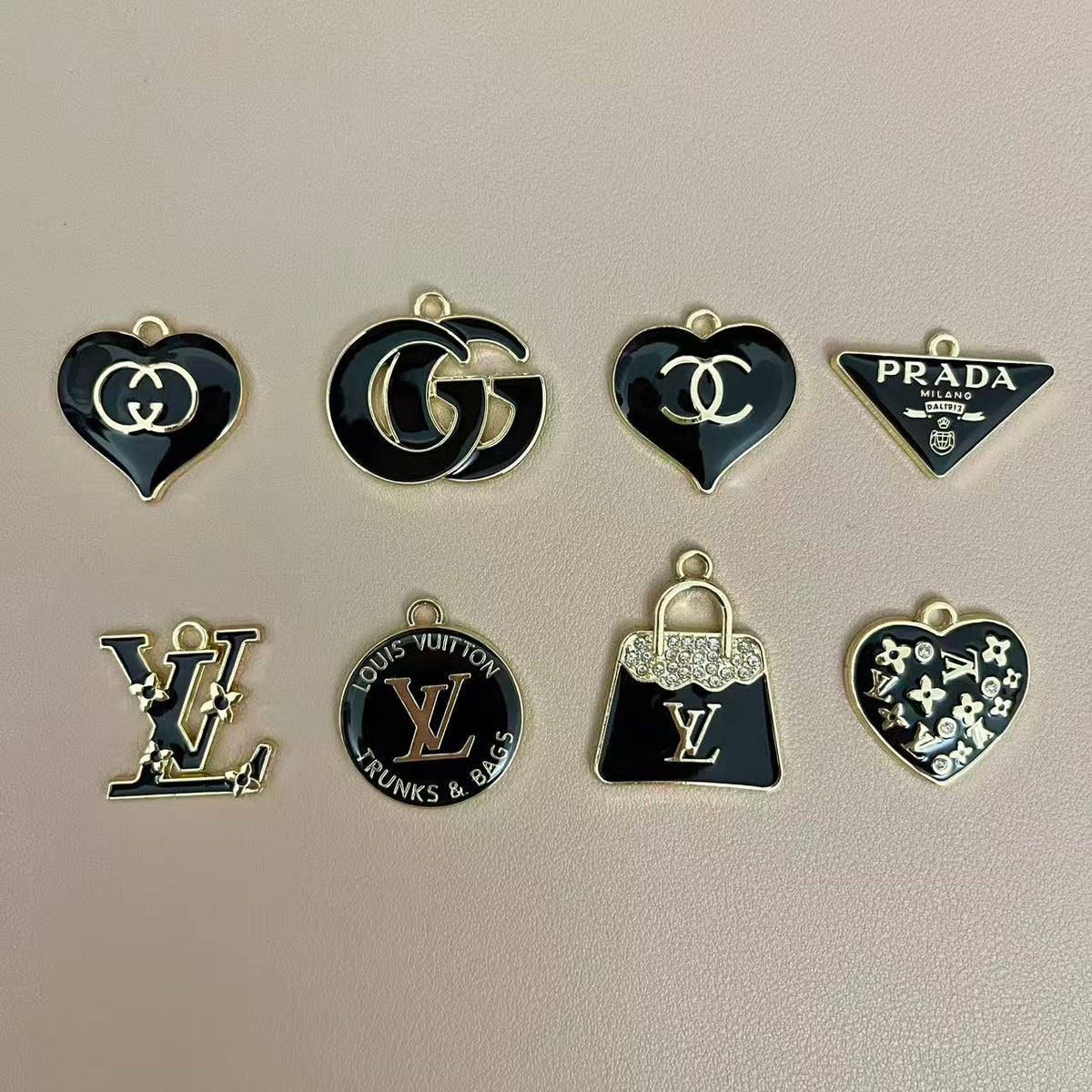 Golden Black Pendants Charm Collection for Jewelry Making