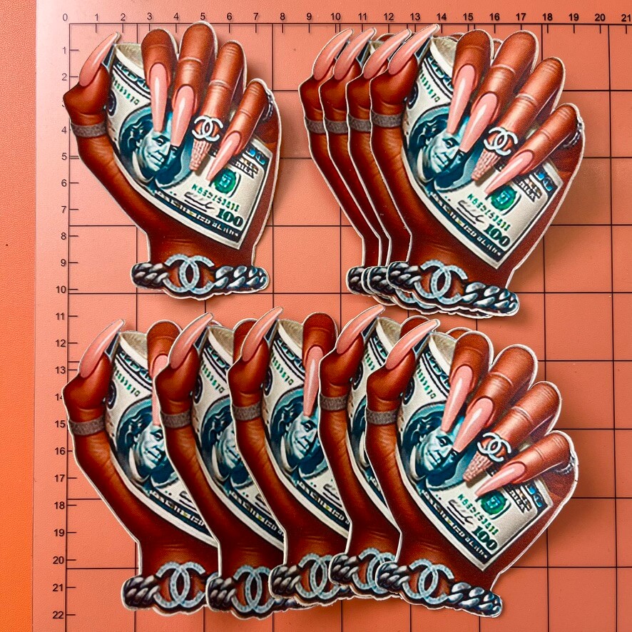 Iron-on Patches- grabbing money*10 pcs