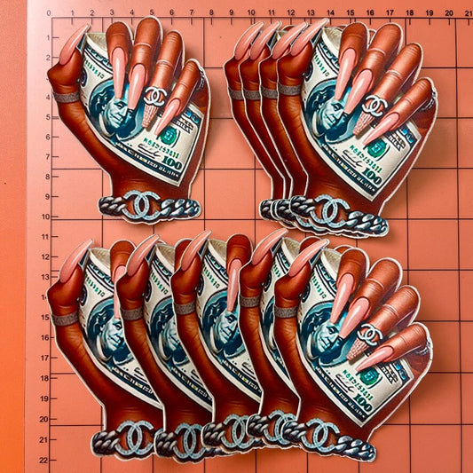 Iron-on Patches- grabbing money*10 pcs