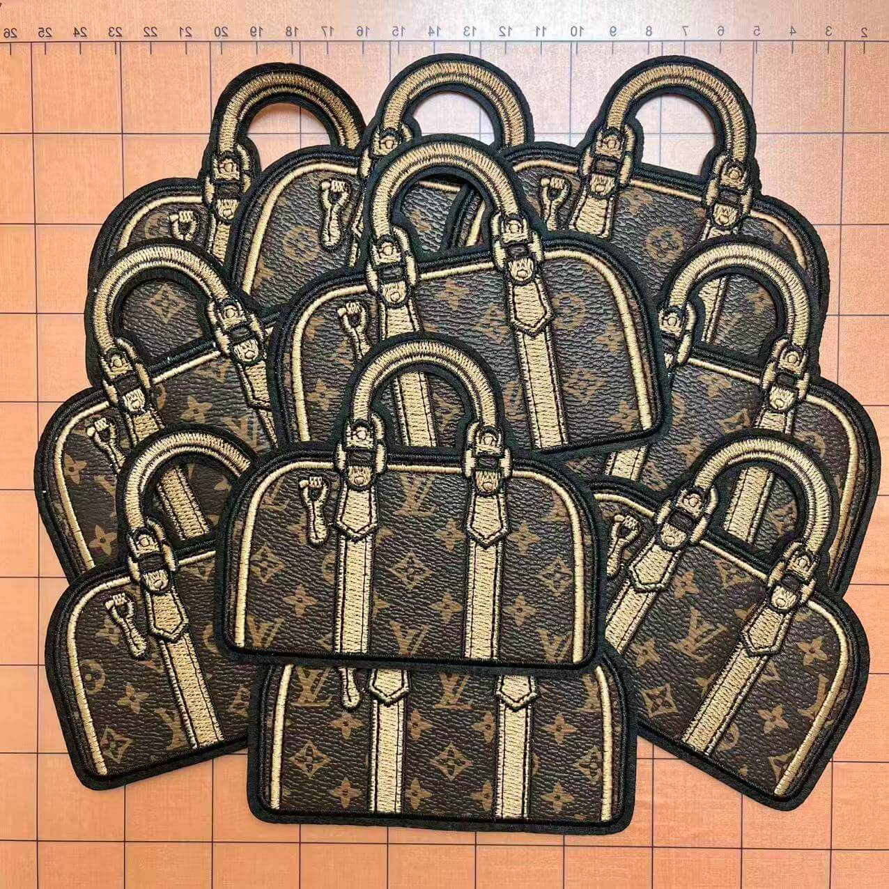 Iron-on patches- leather Lulu handbag*10 pcs