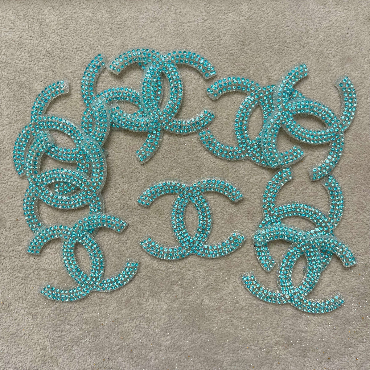 Iron-on Bling Patches-turquoise blue*10 pcs
