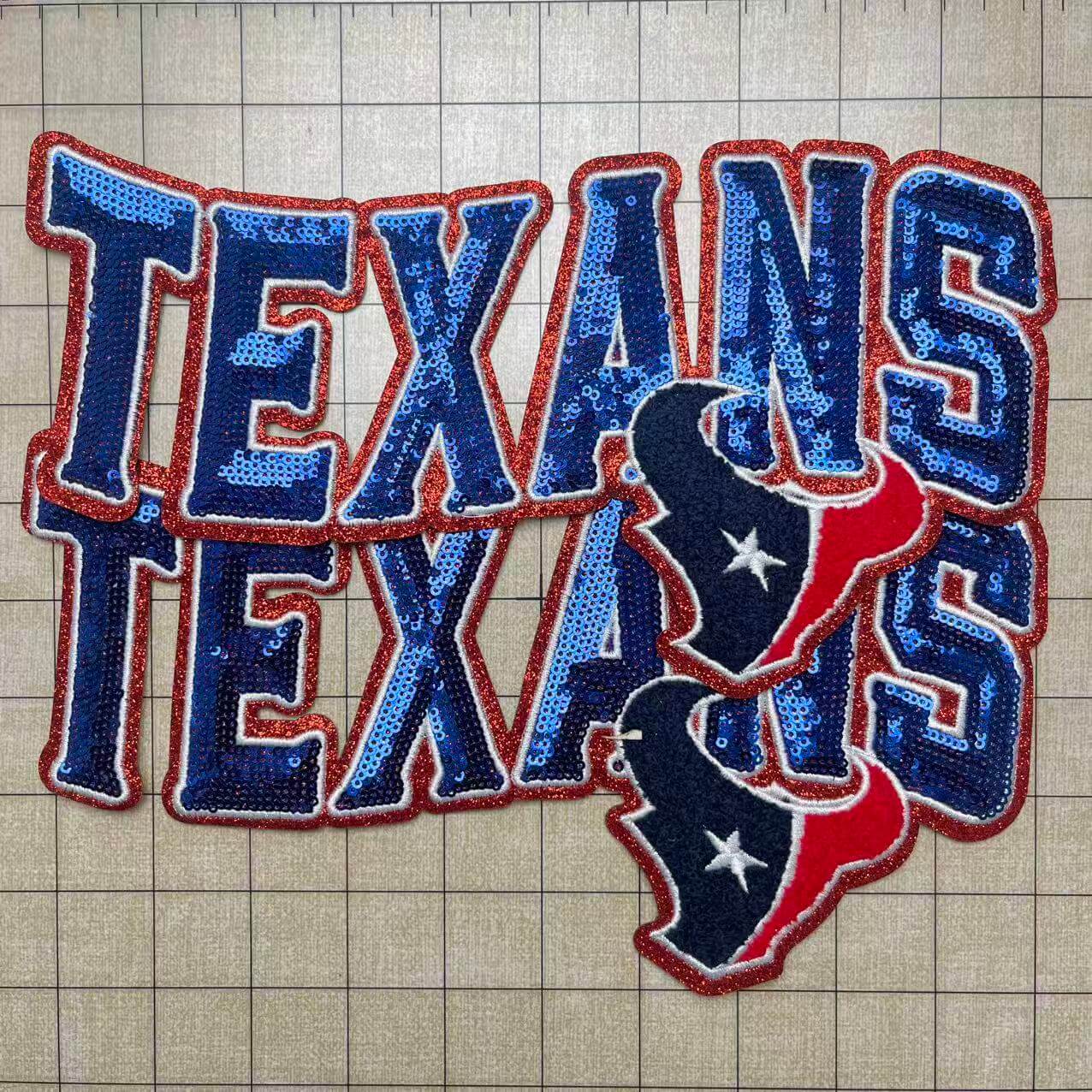 Iron-on patches- 26-28cm sequin patches football team names*2 pcs