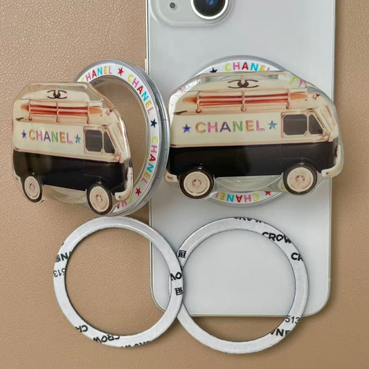 Magnet Phone Case Hand Grip - Classic Black & White