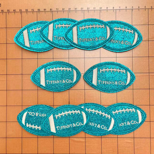Iron-on patches- bling tiff' football *10 pcs