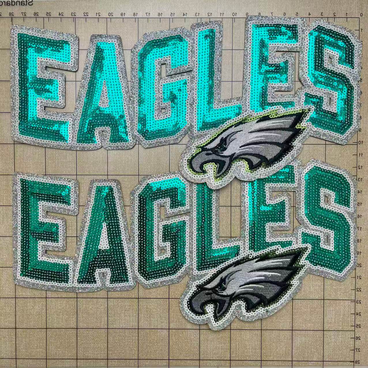 Iron-on patches- 26-28cm sequin patches football team names*2 pcs
