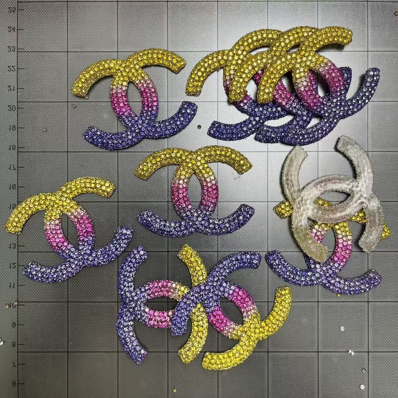 Iron-on Bling Patches- rainbow cc/gg/di0r/Lulu*10 pcs