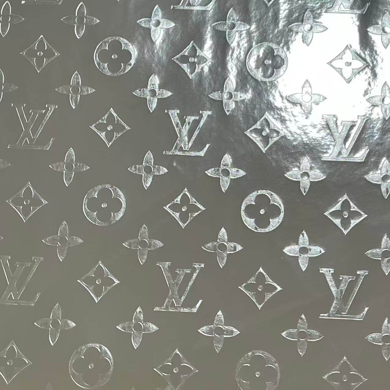 DIY fabric-L faux leather mirror-like silver 40*50cm (Approx. 16" × 20")