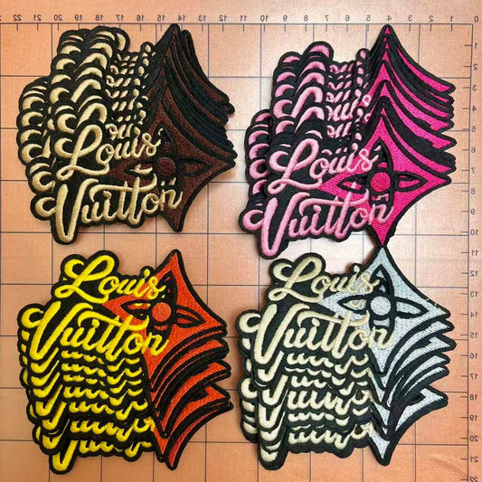 Iron-on Patches- all 4-colored Lulu name and pattern*40 pcs (10 pcs of each)