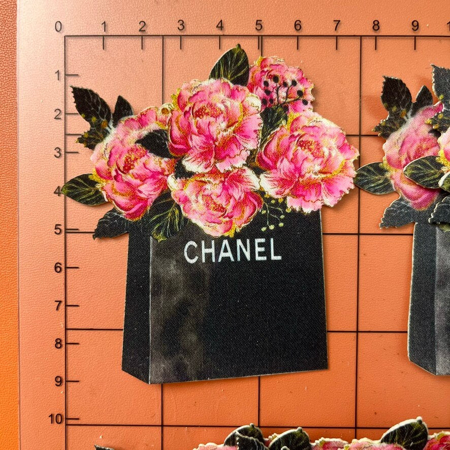 Iron-on Patches- flowers in the blk paper bag*10 pcs