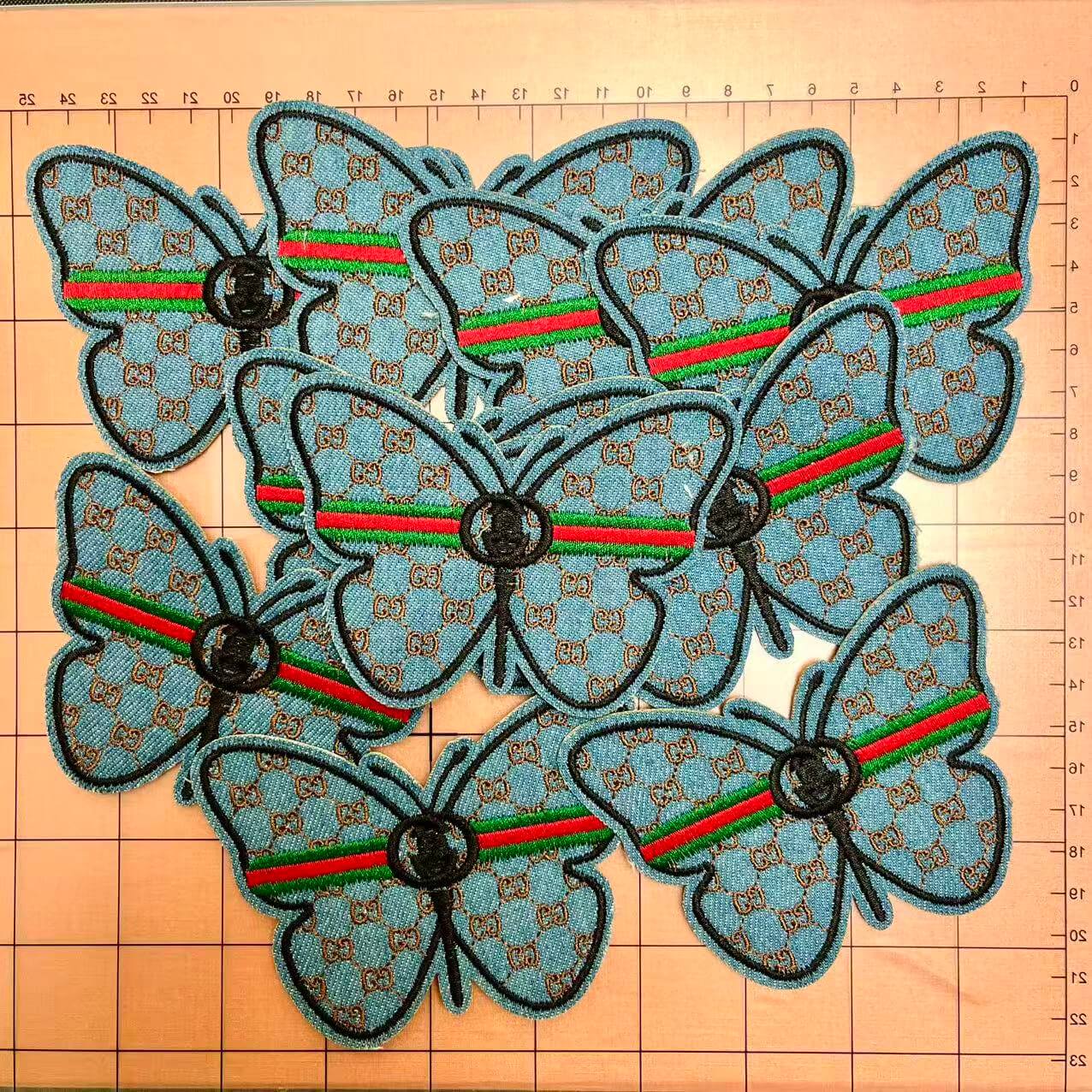 Iron-on Patches- denim gg butterfly*10 pcs