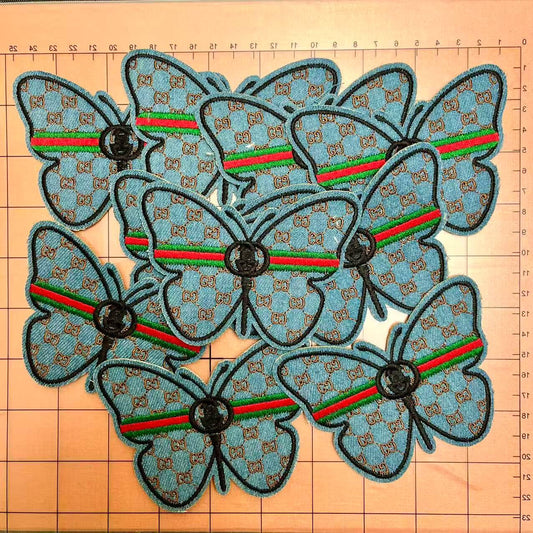 Iron-on Patches- denim gg butterfly*10 pcs
