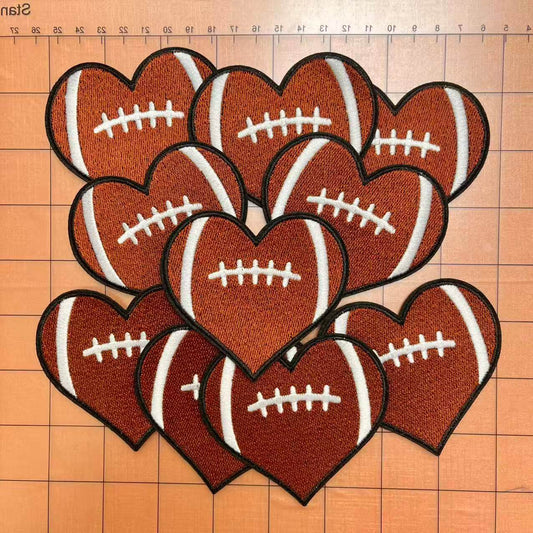 Iron-on Patches- heart-shaped football *10 pcs
