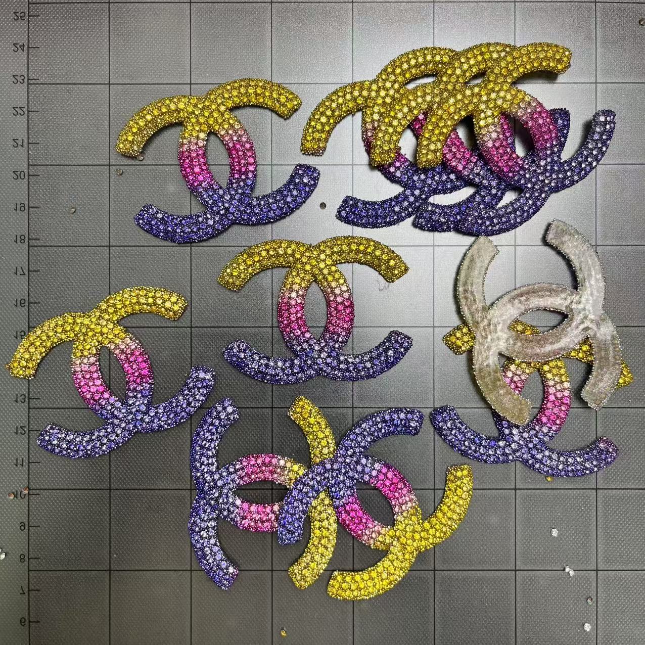 Iron-on Bling Patches- rainbow cc*10 pcs