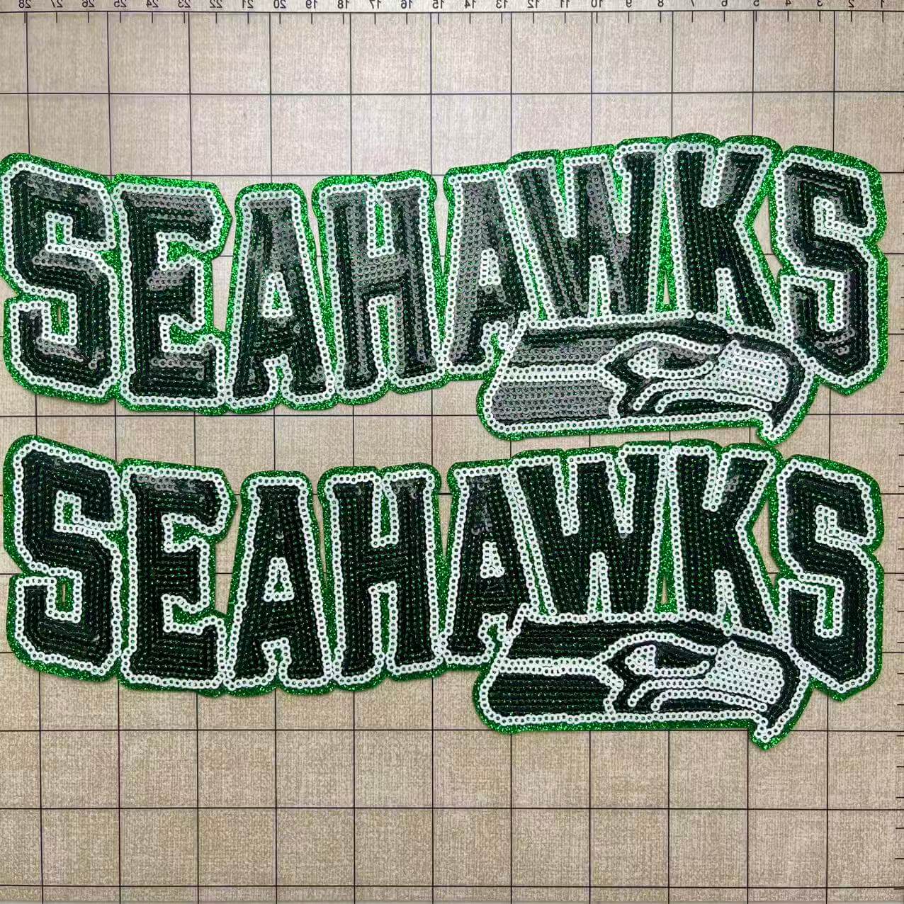 Iron-on patches- 26-28cm sequin patches football team names*2 pcs