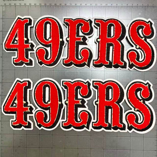 Big 28cm iron-on sequin football team patches- 49ERS*2 pcs