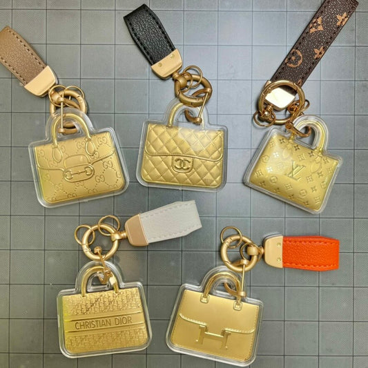 Golden keychain bag charm- bougie purses