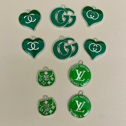 Silver Emerald Pendants Charm Collection for Jewelry Making