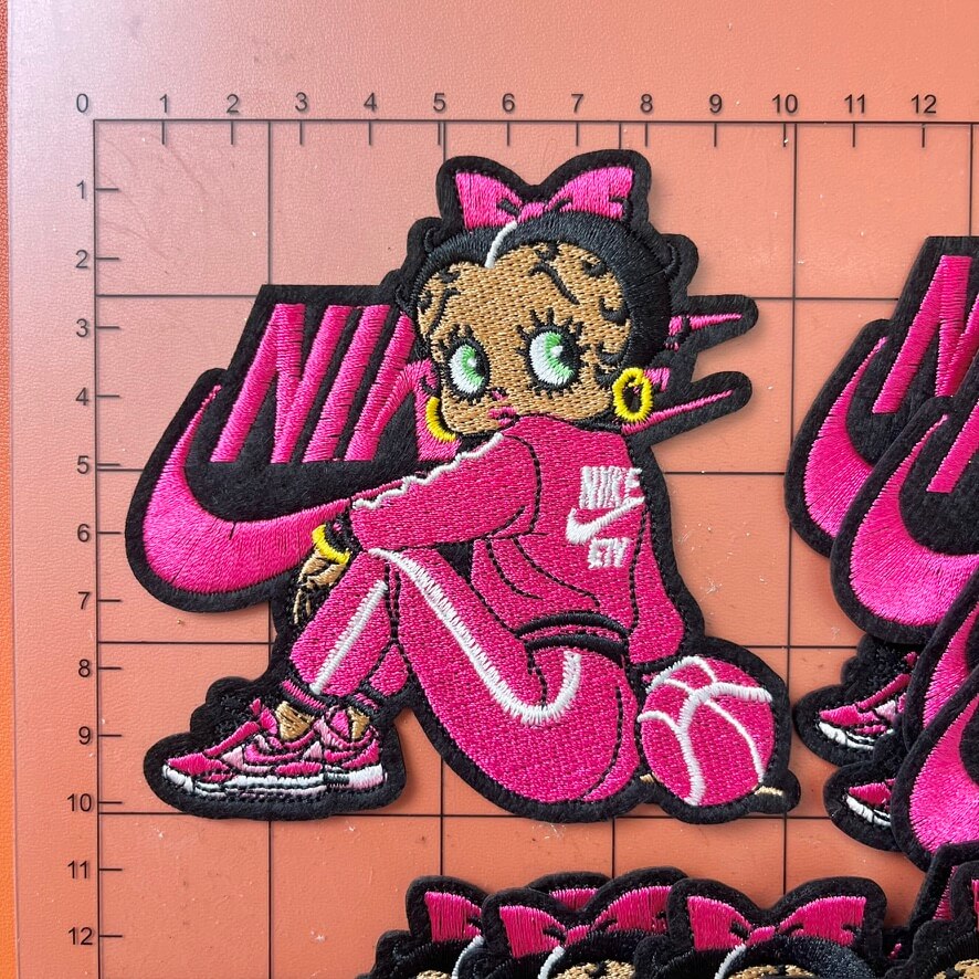 Iron-on Patches- hot pink sport girl*10 pcs