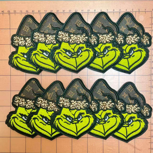 🎄Xmas Iron-on Patches- G in Lulu beanie*10 pcs