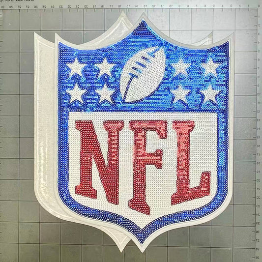 Big 28cm iron-on sequin football team patches- NFL*2 pcs