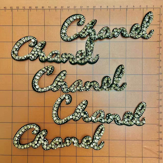 Sew/glue-on Patches- cc name with rhinestone*5 pcs