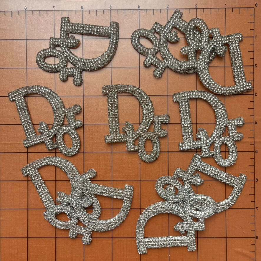 Iron-on Bling Patches-silver*10 pcs