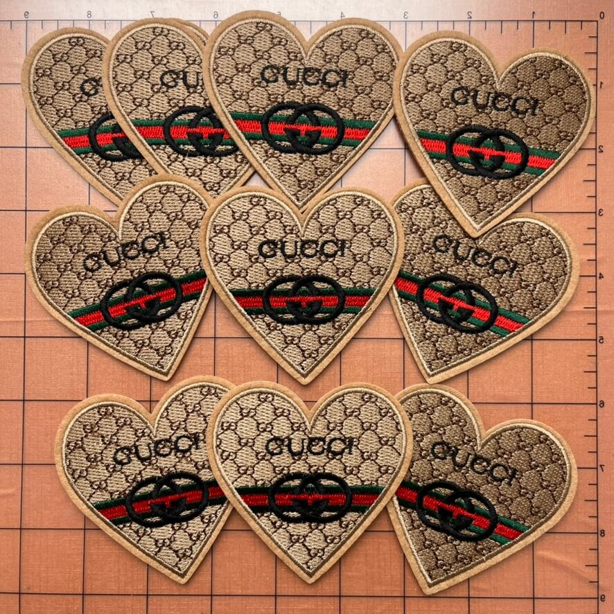 Iron-on Patches- 8cm gg heart*10 pcs