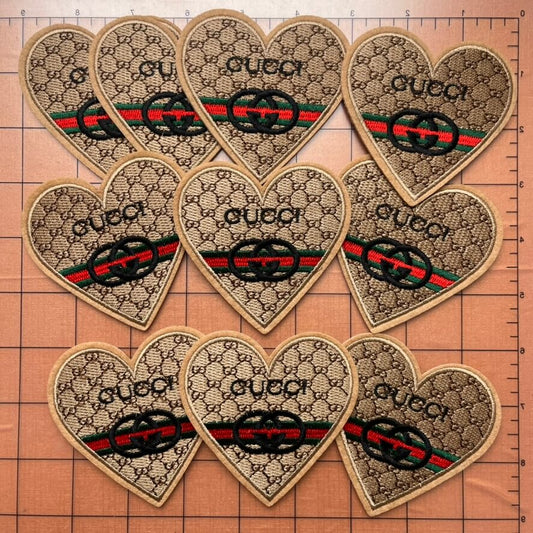 Iron-on Patches- 8cm gg heart*10 pcs