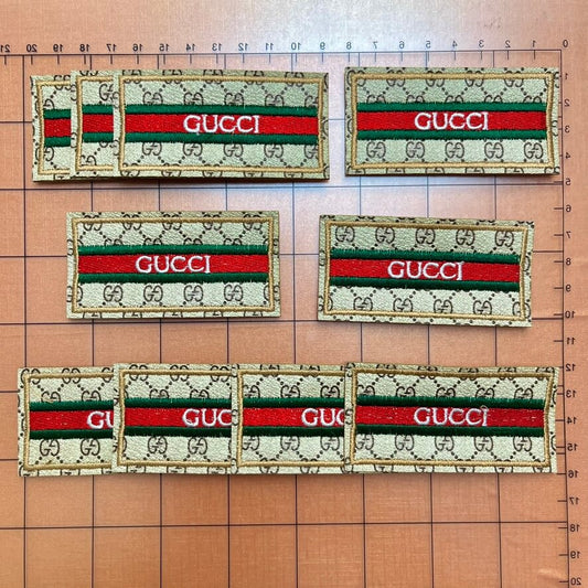 Iron-on Patches- 8*4cm gg leather label*10 pcs