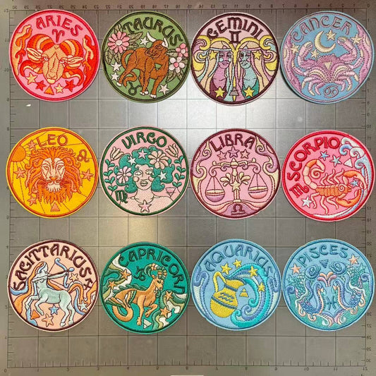 Iron-on Sequin Patches- zodiac signs bundle*12 pcs