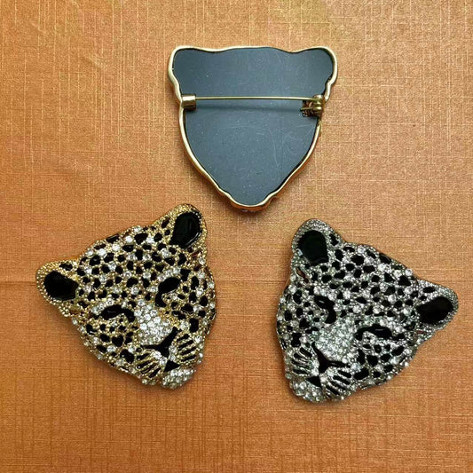 CATI*R leopard head brooch*2 pcs(sliver & golden)