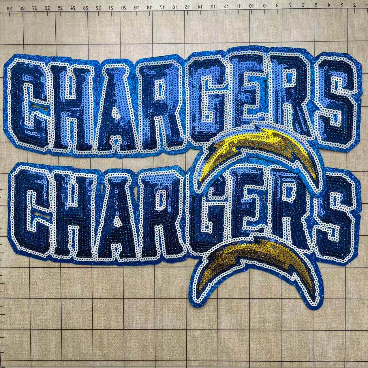 Iron-on patches- 26-28cm sequin patches football team names*2 pcs