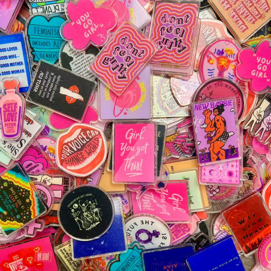 4-5cm DIY Acrylics-GIRL, YOU GOT THIS! random mix*100g(25 pcs ish)