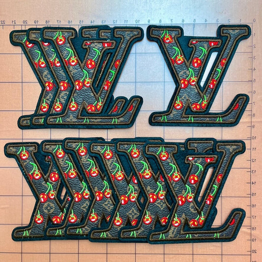 Iron-on Patches- 9cm Lulu logo with cherry*10 pcs