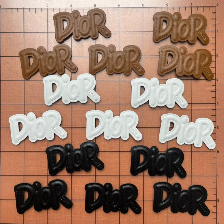 Sew-on Patches- leather di0r names 3 colors combo*15 pcs