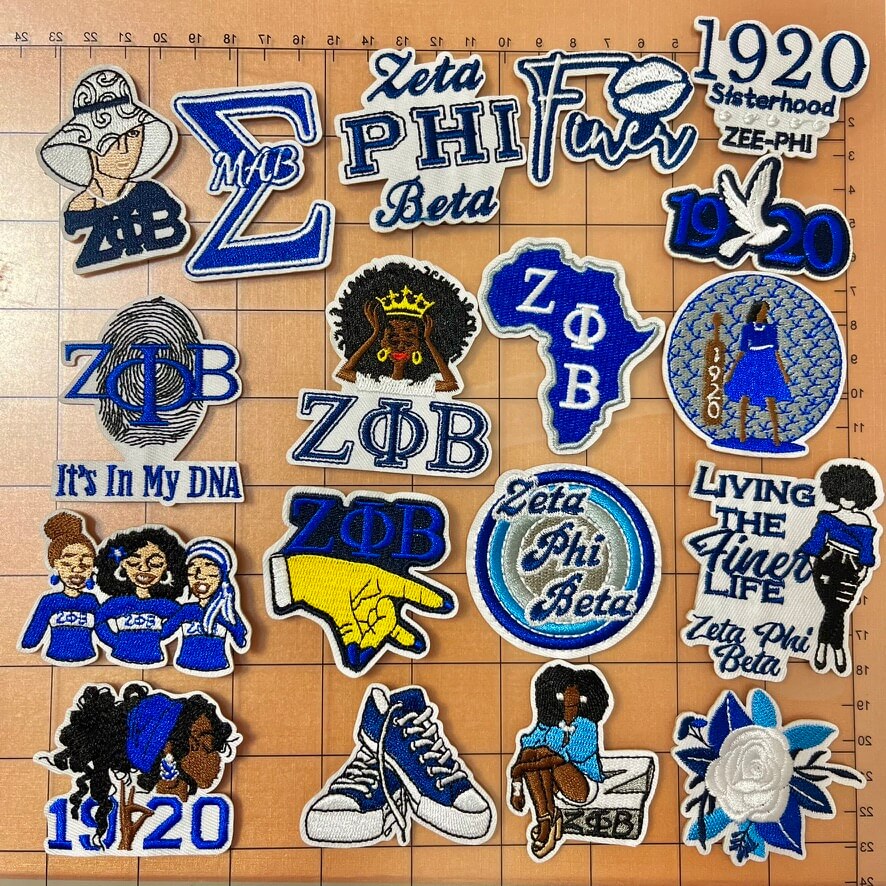 Iron-on Patches- Zeta Phi Beta combo*18 pcs