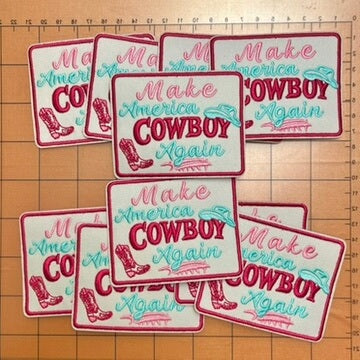 Iron-on Patches-"MAKE AMERICA COWBOY AGAIN"*10 pcs