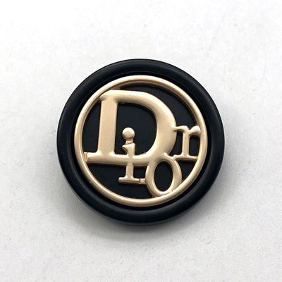 DIY Decorative Buttons – Sewing Golden D on Blk – 9 Pcs – 18/23/25/30mm