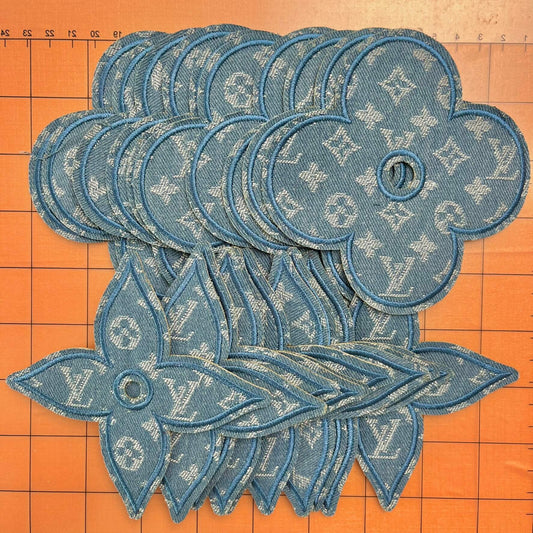 Iron-on Patches-denim round & sharp Lulu pattern bundle*20 pcs