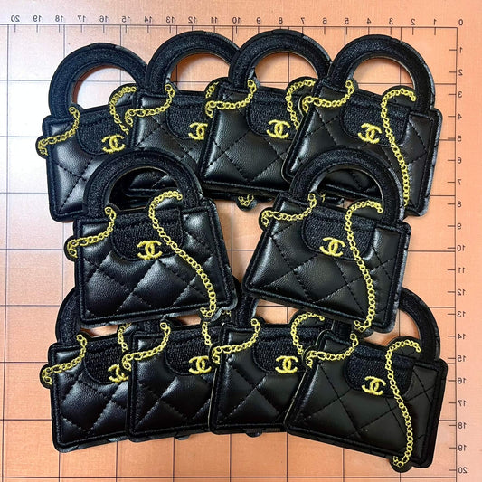 Iron-on Patches- classic cc leather purse*10 pcs(golden lining version)